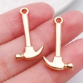 Colgantes de martillo en aleación de oro rosa para collares DIY y llaveros artesanos - Martillo de Oro KC (20422)