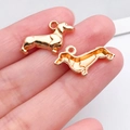 Dackel-Anhänger in Goldoptik aus Legierung für DIY-Armbänder und Halsketten Zubehör - KC Gold Kurzbeiniger Hund (20531)