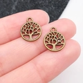 Vintage bronzen Levensboom bedeltjes voor DIY sieraden en sleutelhanger accessoires - Antieke Ronde Levensboom (19930)