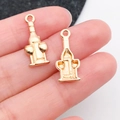 Gouden vintage wijnfles hangers van legering voor DIY sieraden en kettingen maken - Wijnfles En Glas (18319)