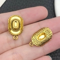 Golden cowboy hat metal charms with embossed detail and hanging rings for DIY jewelry - Antique Gold Cowboy Hat (19240)