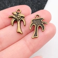 Retro bronzen palmboom hanger voor DIY-sieraden met een realistisch kokosnoot ontwerp - Antiek Bronzen Kokosboom (19934)