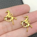 Golden galloping horse metal pendants for DIY jewelry making and handmade crafts - Antique Gold Horse (19251)