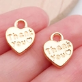 Gouden hartvormige bedeltjes van legering met Thank You gravure voor DIY-sieraden - KC Gouden Thank You Hart (19984)