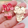 Roze hartvormige luchtballon hanger met LOVE-tekst en goudkleurige metalen afwerking - Rode LOVE Hart Luchtballon (21329)