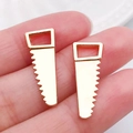 Colgante de mini sierra de mano en aleación dorada para accesorios de joyería - Sierra de Oro KC (20433)
