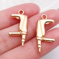 Colgantes de aleación dorados en forma de taladro para collares y llaveros DIY - Taladro de Impacto de Oro KC (20435)