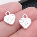 Zilveren hartvormige hangers met gravure made with love voor DIY-sieraden - Glanzend Zilveren Made With Love Hart (19954)