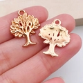 Set van twee gouden levensboomhangers van legering voor sieraden op vingertoppen - KC Goud Levensboom (11601)