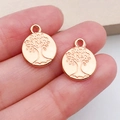 Roségouden ronde levensboom hangers voor DIY sieraden en armbanden - KC Goud Ronde Levensboom (16226)