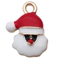 Colgante de Papá Noel con gafas de sol, abalorio de esmalte para bisutería artesanal - Cabeza de Papá Noel Roja Blanca (12x18mm)