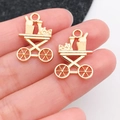 Gouden legering dessertwagen bedeltjes voor DIY sieraden en halsketting hangers - Wijn Serveerwagen (20814)