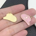 Pink enamel cowboy hat charm with gold star detail for DIY jewelry making - Pink Enamel Cowboy Hat (21156)