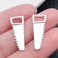 Colgantes de sierra de mano plateados para collares DIY y creación de joyas - Sierra de Plata Brillante (20406)