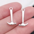 Colgantes de martillo de aleación pulida para crear collares o llaveros personalizados - Martillo de Plata Brillante (20409)