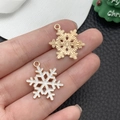 Gouden en witte emaille sneeuwvlok bedeltjes voor kerst DIY-sieraden maken - Witte Emaille Zeshoekige Sneeuwvlok