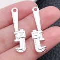 Colgantes de llave de tubo de plata para collares y llaveros de bricolaje - Dije de Herramienta de Plata Brillante (20415)
