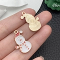 Leuke sneeuwman emaille hanger met rode hoed voor het maken van DIY kerstsieraden - Grote Witte Emaille Sneeuwpop