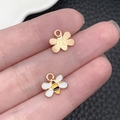Lindo dije de abeja amarilla de aleación con base dorada para hacer joyas DIY - Abejita de Esmalte Amarillo (21128)