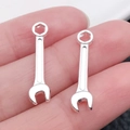 Mini dijes de llave en aleación de plata para joyería DIY y accesorios de llavero - Llave de Plata Brillante (20418)