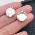 Zilveren bierflesdop hangers van legering voor DIY kettingen en creatieve sieraden - Ronde Wijnflesdop (20791)