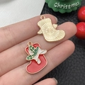 Kerstsok bedeltjes van legering met emaille voor DIY sieraden maken accessoires - Grote Rode Emaille Kerst Sok