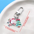 Christmas keychain with Santa Claus and Xmas tree enamel charms in KC gold finish - Christmas Tree Skating Lights Santa U-Shape Keychain (ER842)