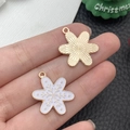 Gouden en witte emaille sneeuwvlok hangers voor DIY kerst sieraden maken - Witte Emaille Kerstsneeuwvlok