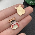 Kerst pinguïn hanger met rendiergewei en rode sjaal in kleurrijk emaille ontwerp - Zwart Grijze Emaille Kerst Pinguïn