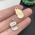 Kerst sneeuwpop hanger met emaille afwerking voor het maken van DIY sieraden - Witte Emaille Kerst Sneeuwpop (11x20)