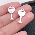 Gepolijste wijnglas hangers van legering voor doe-het-zelf kettingen en sieraden - Wijnglas Vorm (20802)