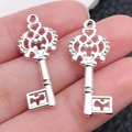 Colgantes de llave vintage en plata de ley para bisutería DIY y manualidades - Llave Plata Brillante (20960)