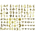 Set van 100 antiek gouden legering bedeltjes met dieren en sterren voor DIY sieraden - Gemengde Antiek Gouden Stijl (SN1015)