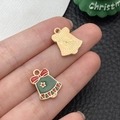 Geëmailleerde groene kerstbel hanger met rode strik voor DIY sieraden maken hobby - Groene Emaille Kerst Bel (13x17)