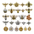 Lot de breloques émaillées abeille et marguerite pour DIY bracelets et colliers - Série Abeille 25 Modèles Ensemble Mixte
