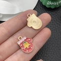 Kersthandschoen emaille bedeltjes met klokpatroon voor het maken van DIY sieraden - Rode Emaille Kerst Handschoen (15x19/2)