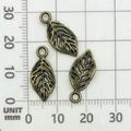 Set van 3 antiek bronzen bladhangers met holle nerven voor DIY-sieraden maken - Antiek Bronzen Hol Blad (19933)