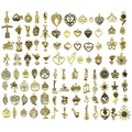 Antiek gouden bedels collectie met wijn-, hart- en bloemontwerpen voor doe-het-zelf sieraden - Gemengde Antiek Gouden Stijl (SN1020)