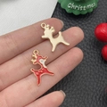 DIY Kerst rendier hangers van goudkleurige legering en rood emaille voor sieraden - Rode Kerst Rendier