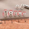 Perles d'espacement sablier en argent de tailles variées pour bijoux DIY sur règle - Perle d'espacement en bambou / 3.5x7mm (Ouverture 2mm) / Argent