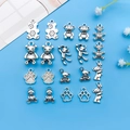 20pcs set of antique silver teddy bear and paw charms for DIY jewelry making - Mixed Bear Collection Style (SN605)