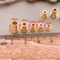 Macro de perles d'espacement plaquées or 18 carats en cinq tailles avec règle de mesure - Perle d'espacement en bambou / 3.5x7mm (Ouverture 2mm) / Or 18k