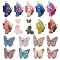 Lot de 20 pendentifs papillon colorés en émail pour la fabrication de bijoux DIY et colliers - Collection Papillon Émail (SN796)