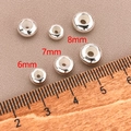 Silver plated stopper beads with silicone core in sizes 6mm, 7mm, and 8mm for DIY jewelry - 8mm (Hole 2mm) / Silver