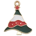 Colgante de árbol de Navidad en aleación con esmalte de colores para bisutería DIY - Árbol de Navidad (21x25mm)