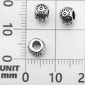Vintage silver sunburst engraved beads for DIY jewelry making and bracelet charms - Little Sun Spacer Bead (21067)