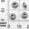 Vintage silver spacer bead with woven texture for DIY jewelry making and bracelets - Volleyball Stripe Spacer Bead (21068)