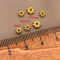 Detailed comparison of 4mm, 4.5mm and 5.5mm 18K gold plated flower spacer beads for DIY - 4mm / Gold