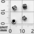 Set of 4 vintage silver spacer beads with swirl relief patterns for DIY jewelry making - Spacer Bead (21072)
