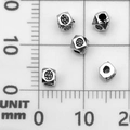 Set of 5 silver hexagonal spacer beads with dot texture for DIY jewelry making - Spacer Bead (21076)